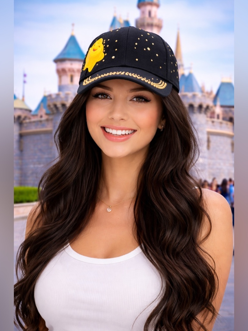 Disney Wish Star Black Gold Studded Baseball Hat
NWT